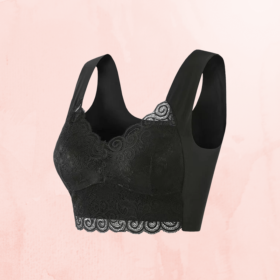 Lismali Seamless Bra Wireless Push Up Lace Bra Large Size For Women