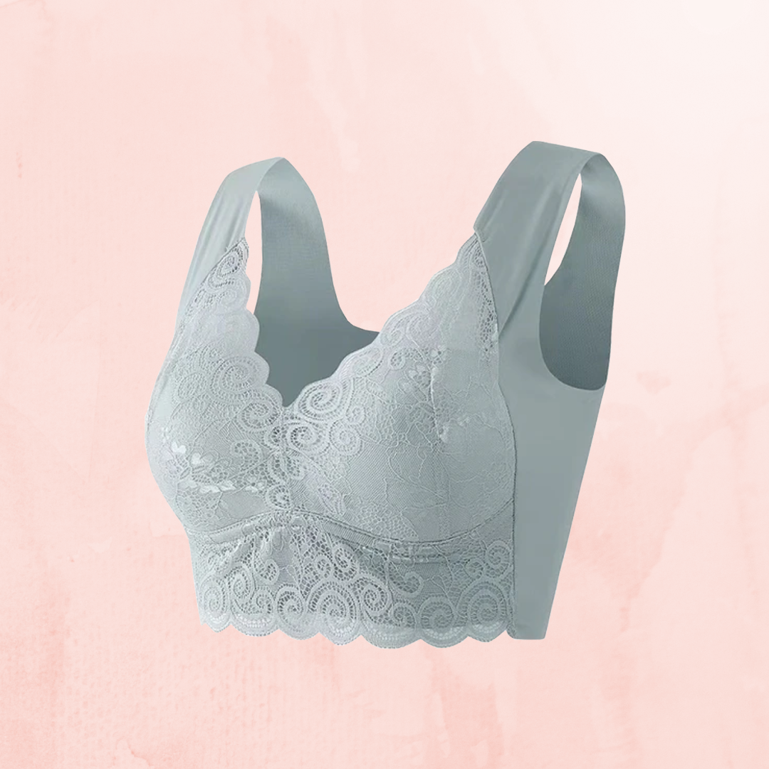 Lismali Seamless Bra Wireless Push Up Lace Bra Large Size For Women