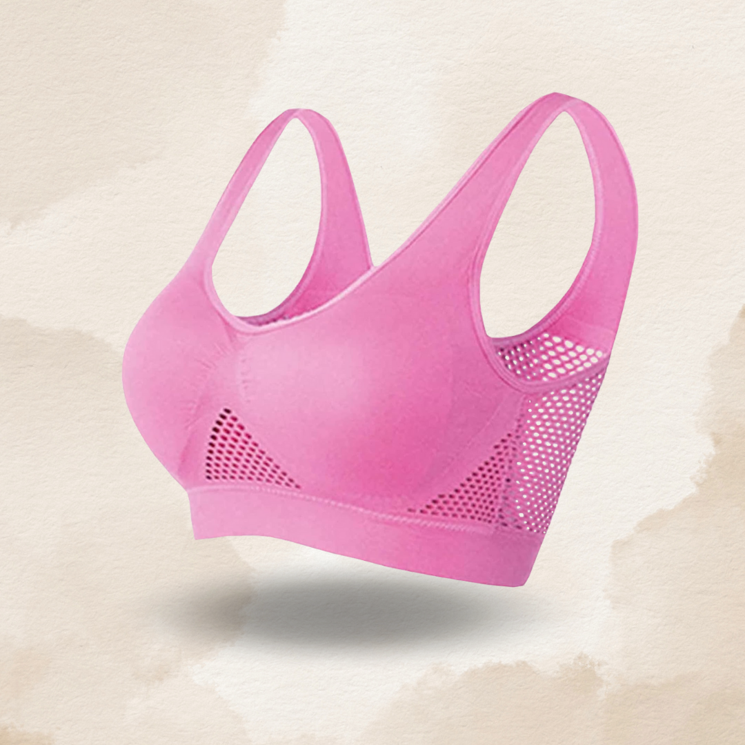 Seamless Wireless Mesh Breathable Cool Liftup Air Sports Bra Large Size Bra For Women