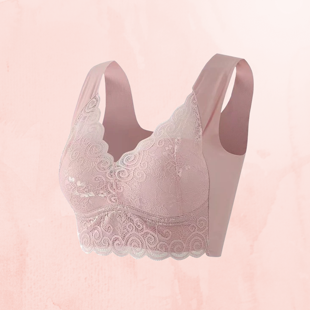 Lismali Seamless Bra Wireless Push Up Lace Bra Large Size For Women