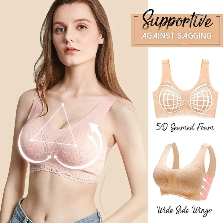 5D Seamless Bra Wireless Lace Bra Plus Size For Women