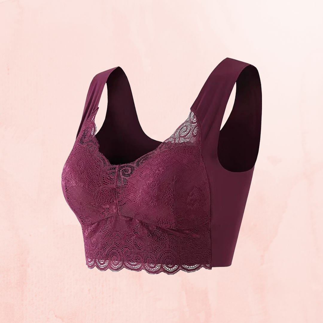 Lismali Seamless Bra Wireless Push Up Lace Bra Large Size For Women