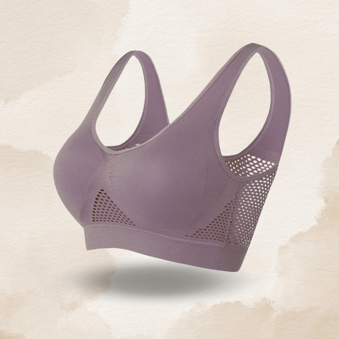 Seamless Wireless Mesh Breathable Cool Liftup Air Sports Bra Large Size Bra For Women