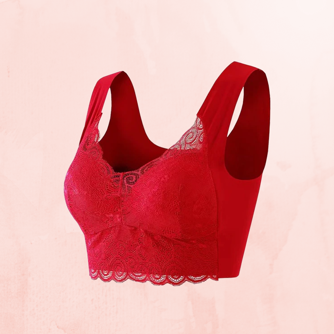 Lismali Seamless Bra Wireless Push Up Lace Bra Large Size For Women