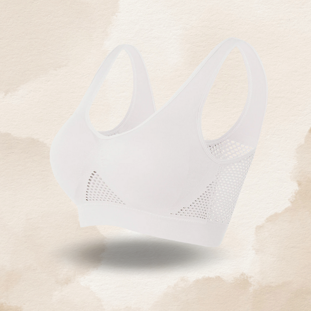 Seamless Wireless Mesh Breathable Cool Liftup Air Sports Bra Large Size Bra For Women