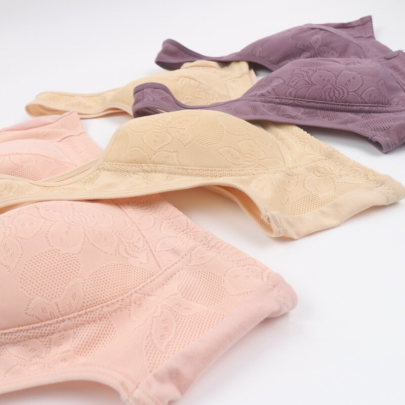 Lismali Rosette Bra Wireless Front Button Bra Large Size For Women
