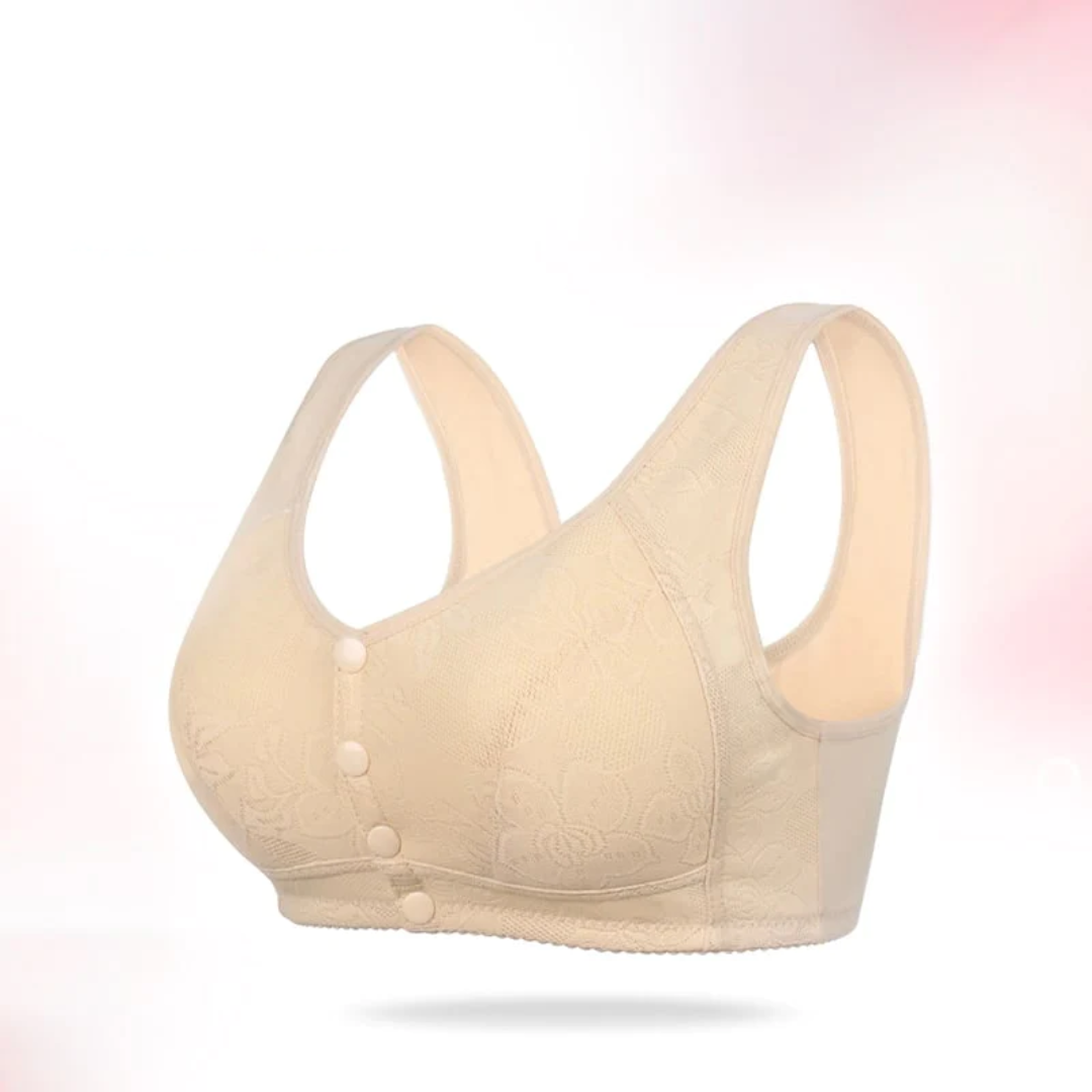 Lismali Rosette Bra Wireless Front Button Bra Large Size For Women
