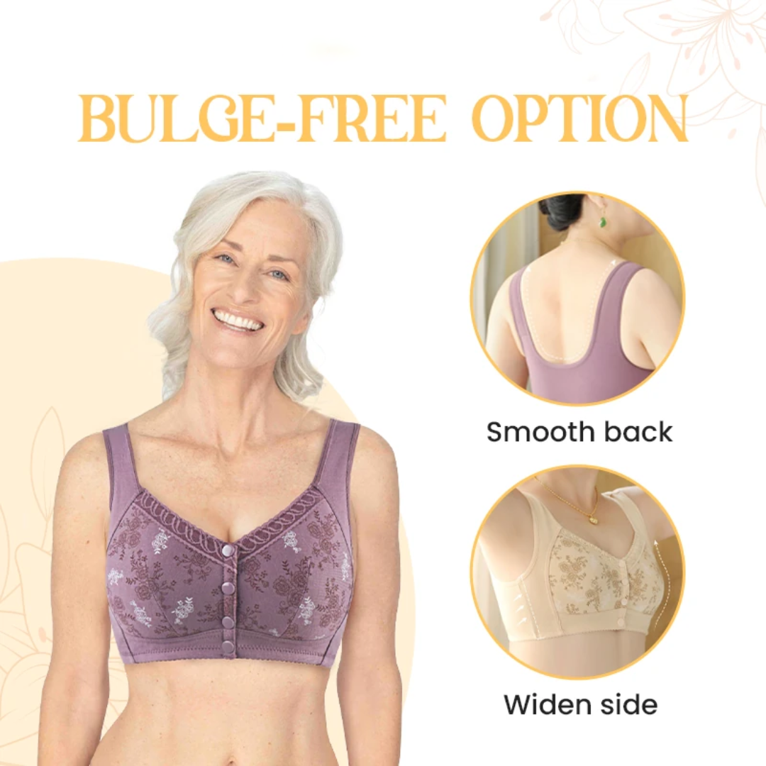 Rose Bra Wireless Front Button Bras Large Size For Women