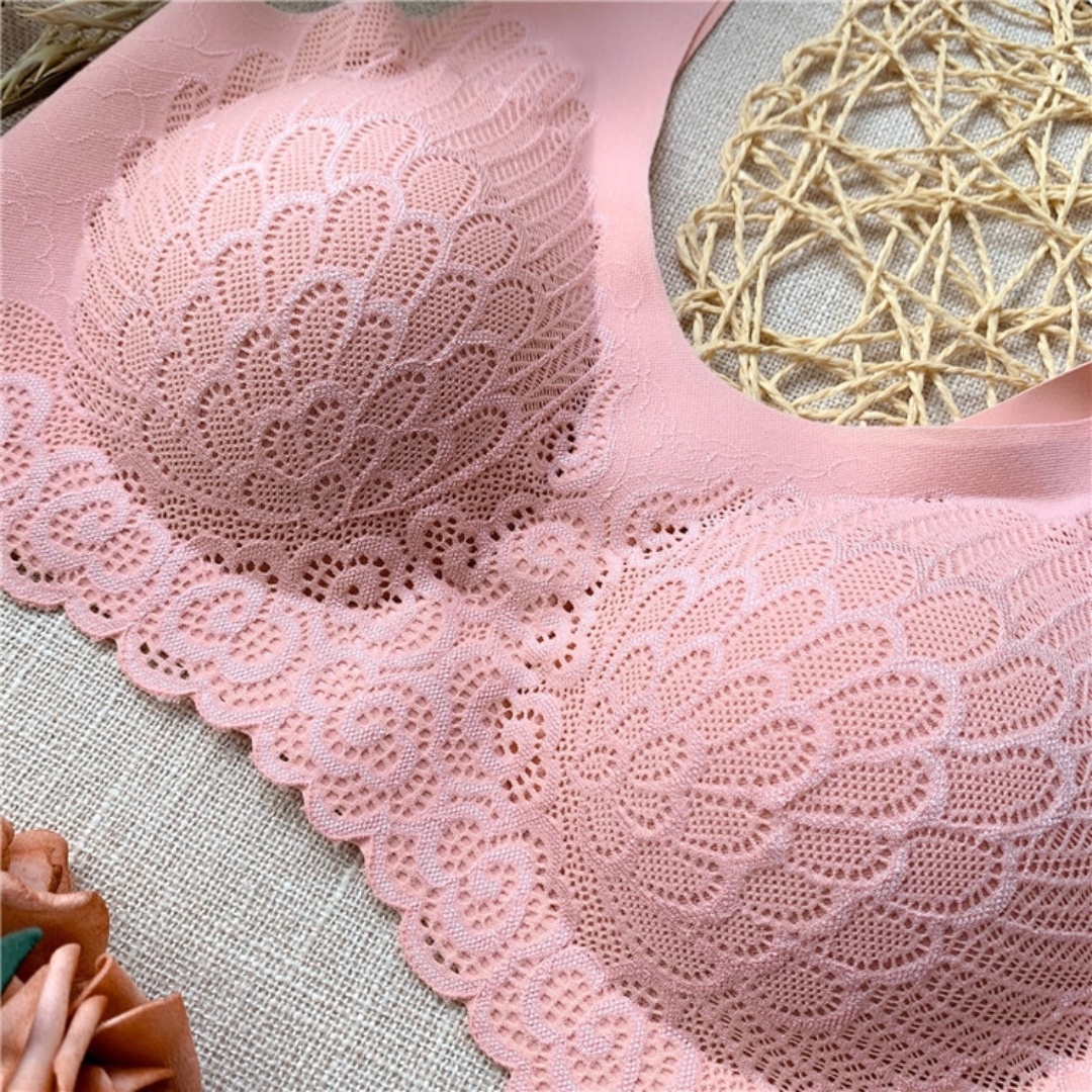 Lismali 5D Seamless Bra Wireless Lace Bra Large Size For Women