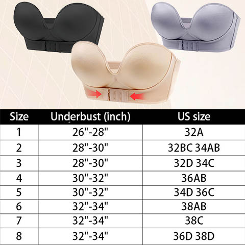 Lismali Bra - Front Buckle Strapless Wireless Bra