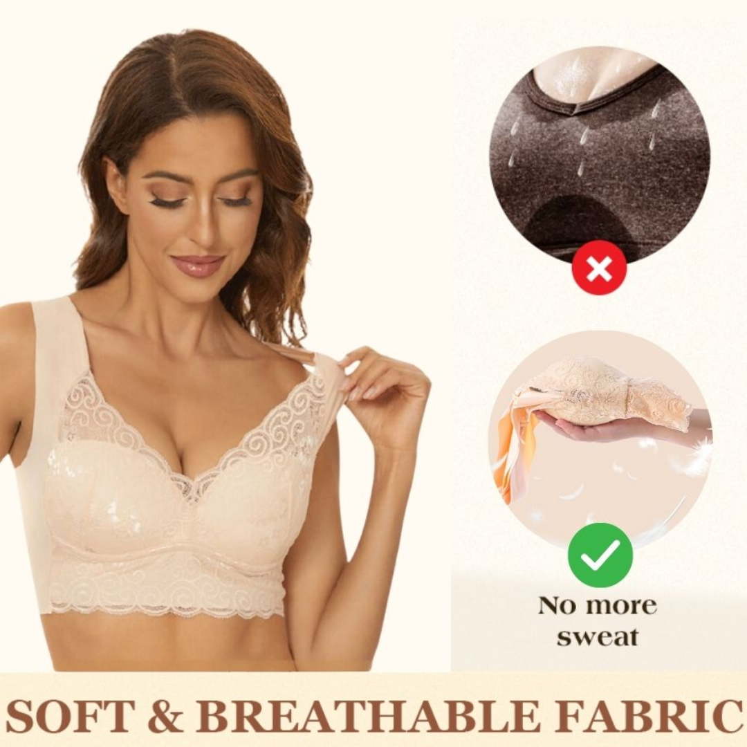 Lismali Seamless Bra Wireless Push Up Lace Bra Large Size For Women