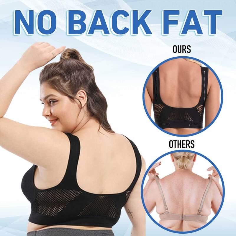 Seamless Wireless Mesh Breathable Cool Liftup Air Sports Bra Large Size Bra For Women