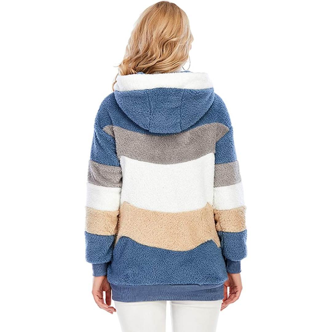 Contrasting Lamb Wool Padded Fleece Jacket