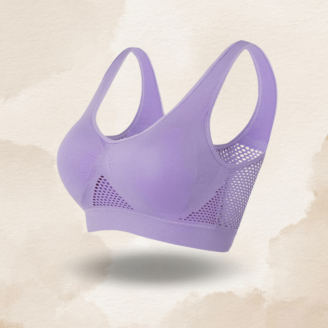 Seamless Wireless Mesh Breathable Cool Liftup Air Sports Bra Large Size Bra For Women
