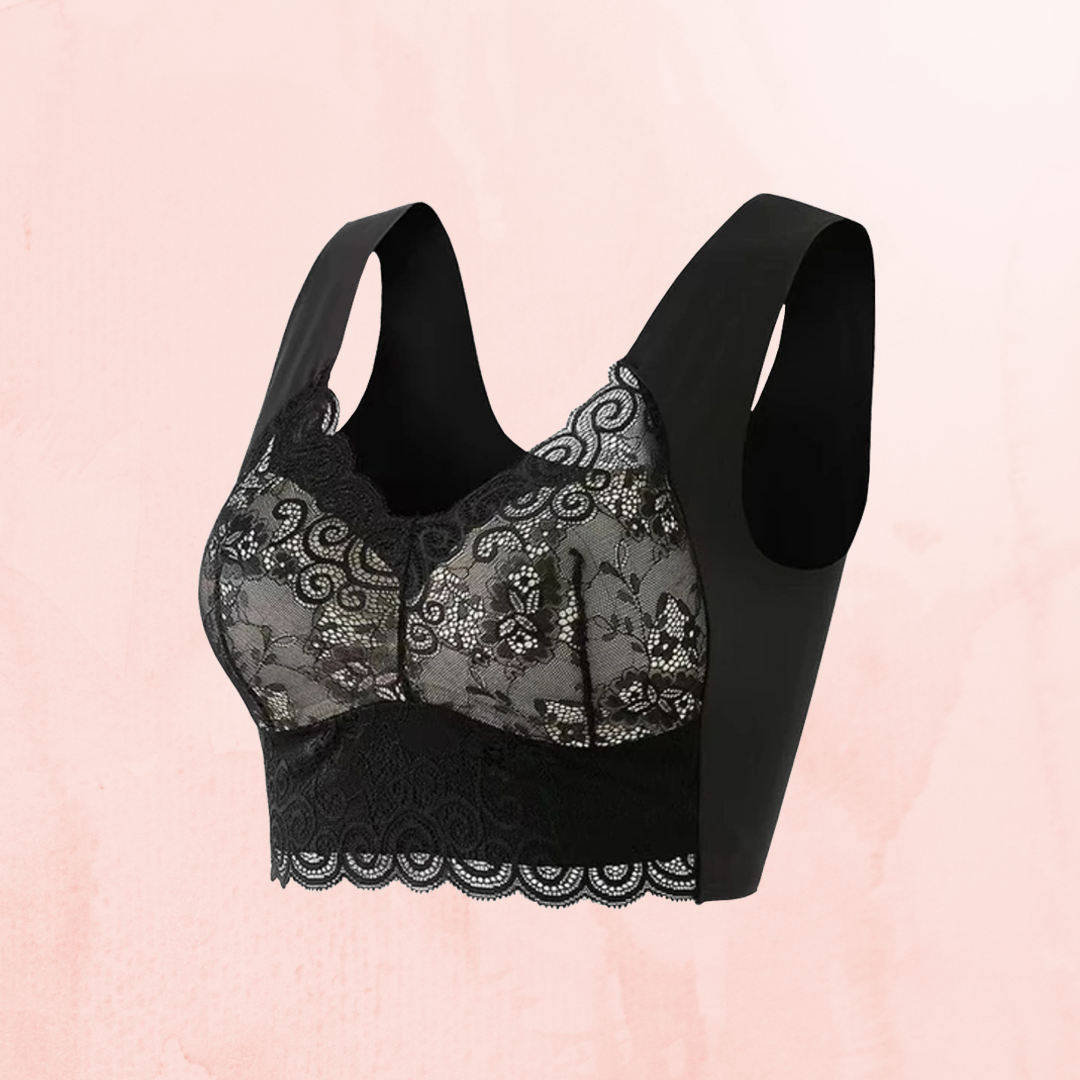 Lismali Seamless Bra Wireless Push Up Lace Bra Large Size For Women