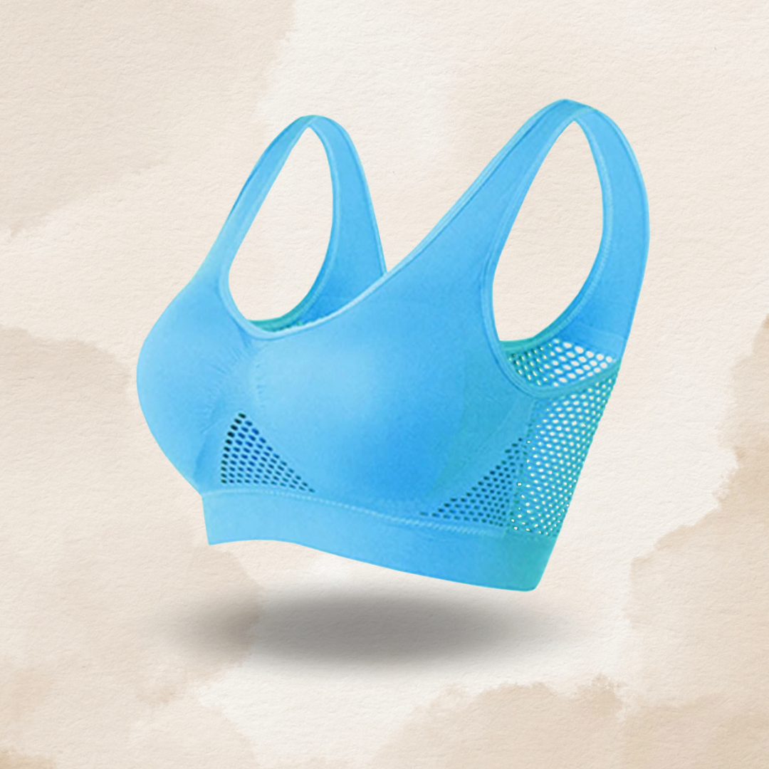 Seamless Wireless Mesh Breathable Cool Liftup Air Sports Bra Large Size Bra For Women