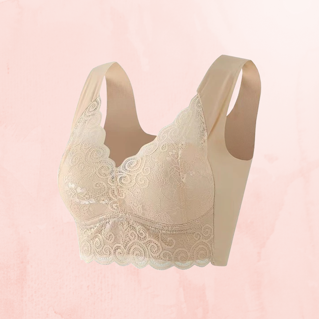 Lismali Seamless Bra Wireless Push Up Lace Bra Large Size For Women