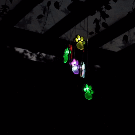 Paw Prints Solar Wind Chime