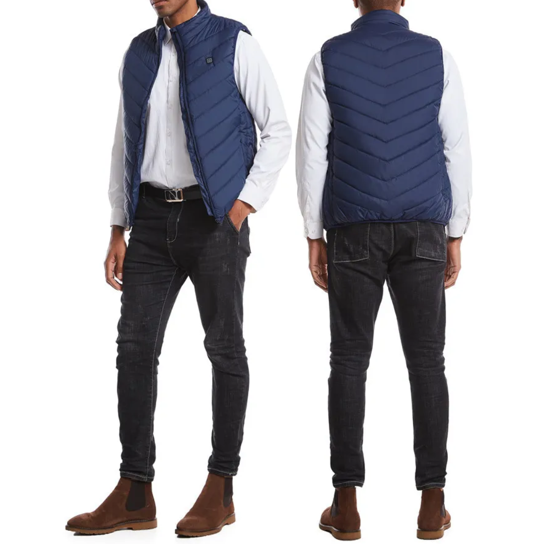 2 Areas Heat Vest For Men and Women - Black