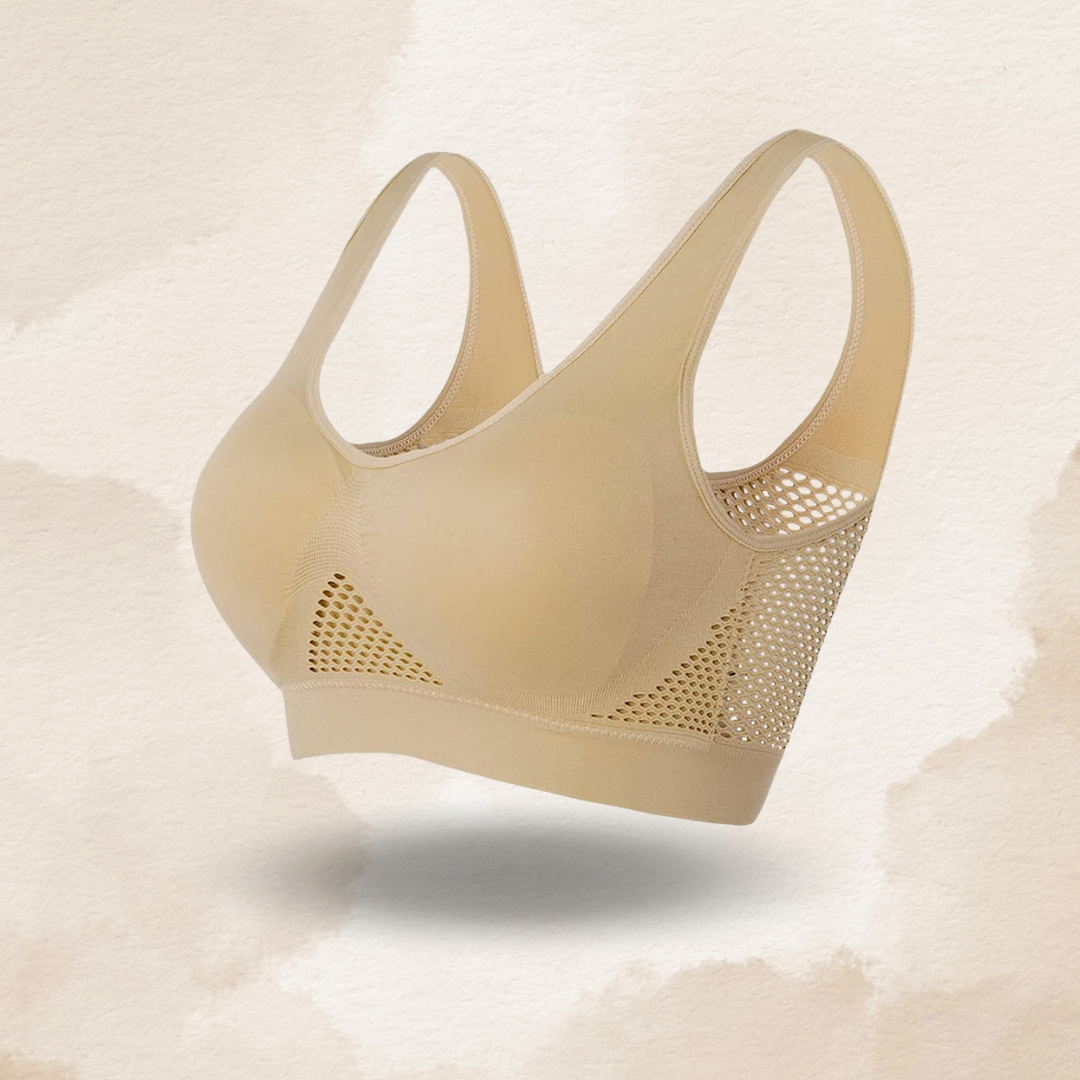 Seamless Wireless Mesh Breathable Cool Liftup Air Sports Bra Large Size Bra For Women