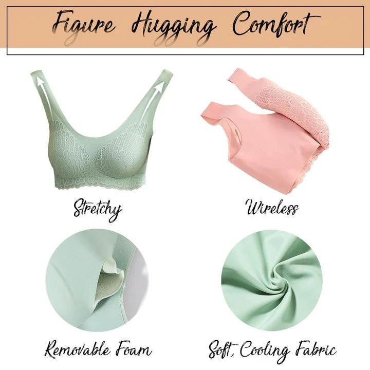 5D Seamless Bra Wireless Lace Bra Plus Size For Women