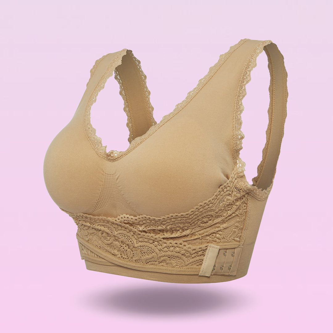 Lismali Comfy Corset Bra Front Cross Side Buckle Lace Bras
