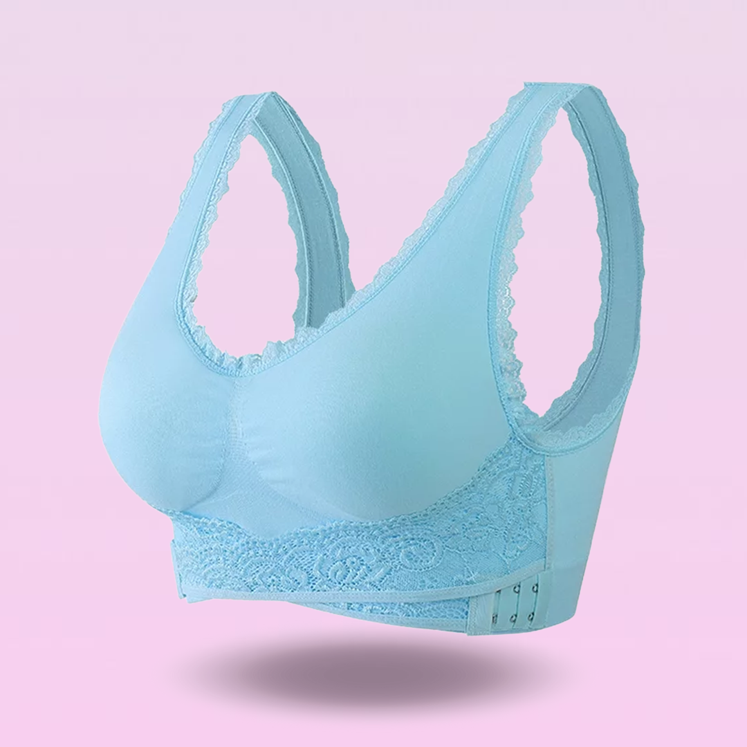 Lismali Comfy Corset Bra Front Cross Side Buckle Lace Bras