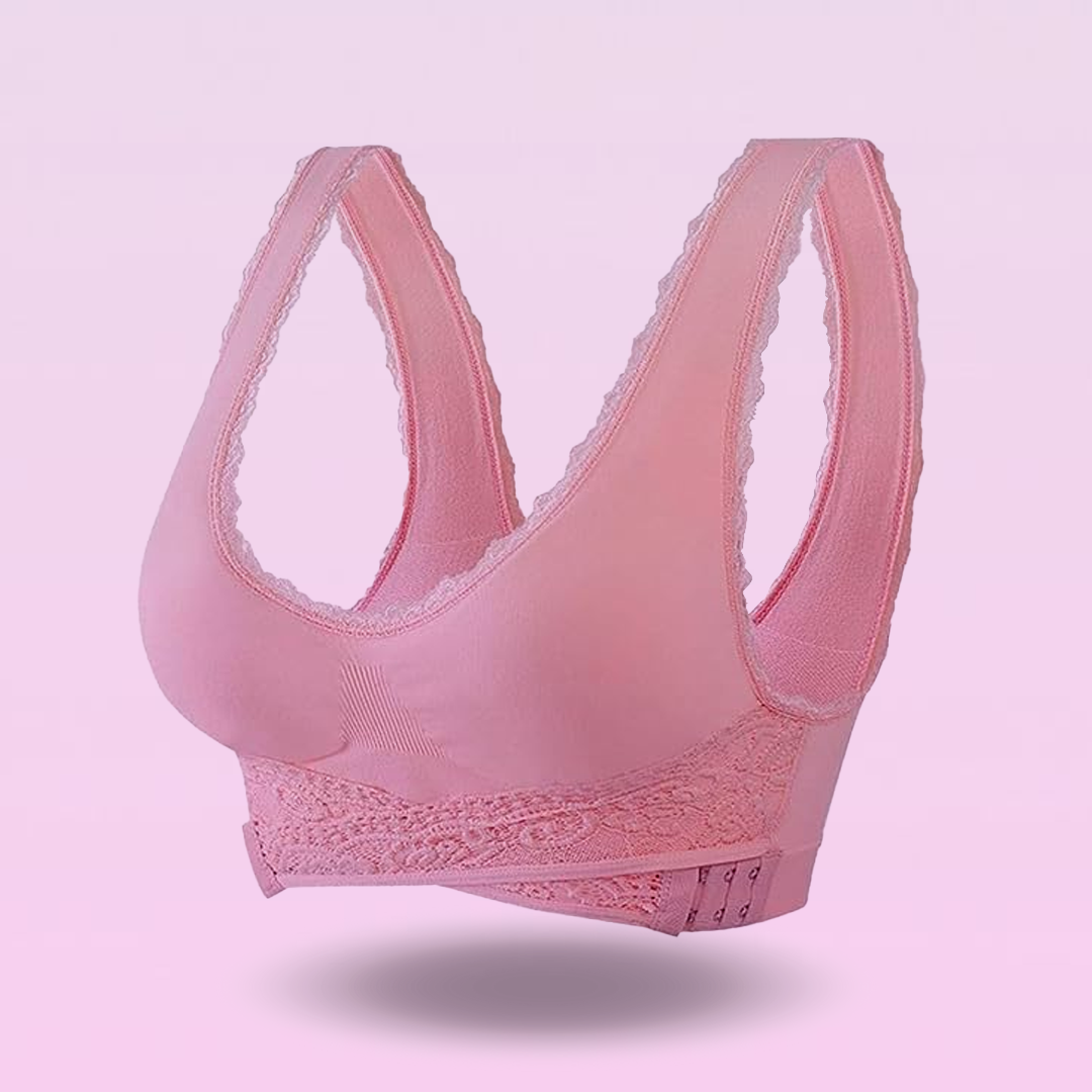 Lismali Comfy Corset Bra Front Cross Side Buckle Lace Bras