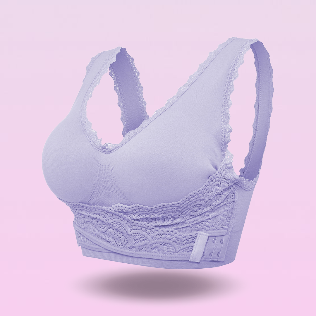 Lismali Comfy Corset Bra Front Cross Side Buckle Lace Bras