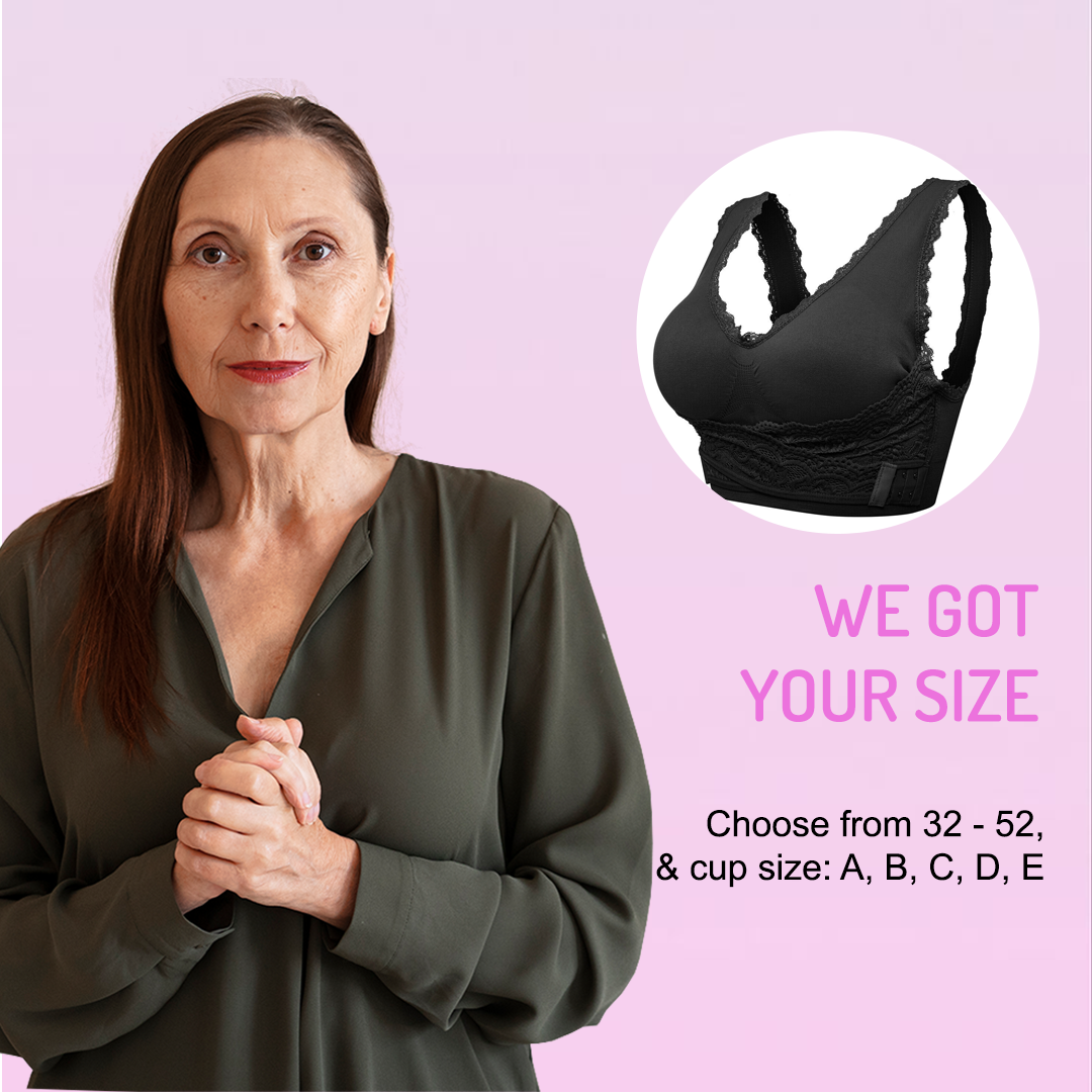 Lismali Comfy Corset Bra Front Cross Side Buckle Lace Bras