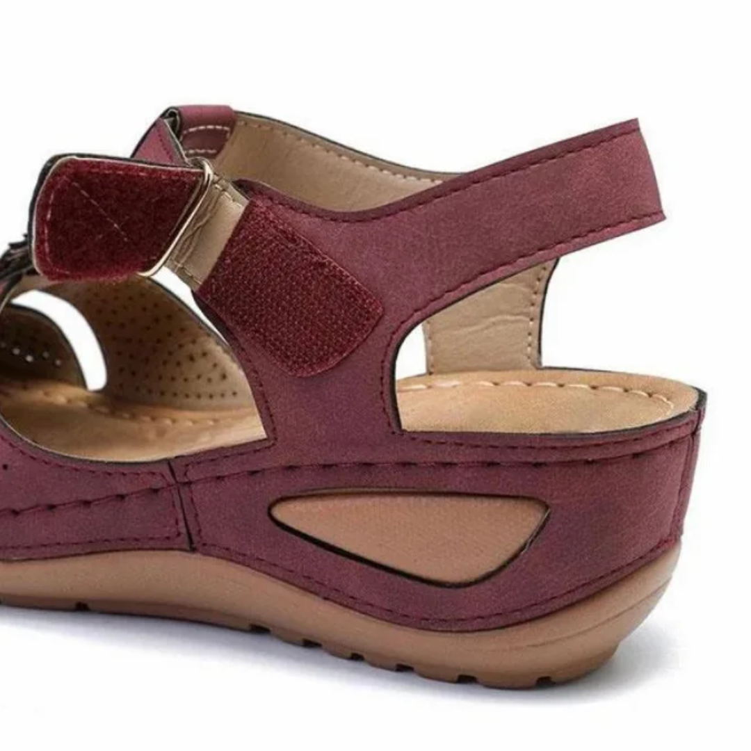 Airfleek Summer Flowers Arch Support Closed Toe Wide Sandals