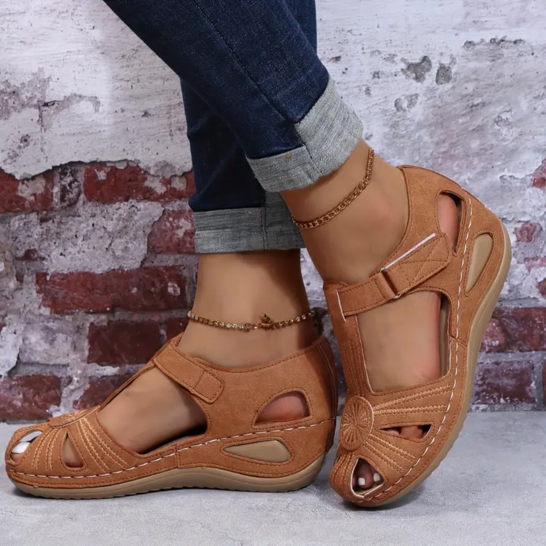 Airfleek Blossom Arch Support Wide Toe Box Closed Toe Sandals
