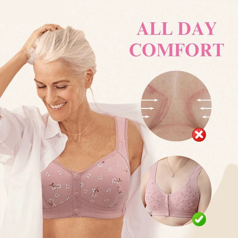 Daisy Bra for Seniors Front Button Comfortable Breathable Summer
