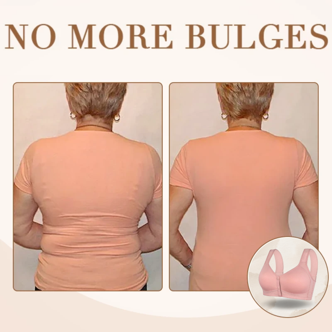 Pure Pink Daisy Bras - Snap Front Cotton Wireless Bras Huge Cup Size