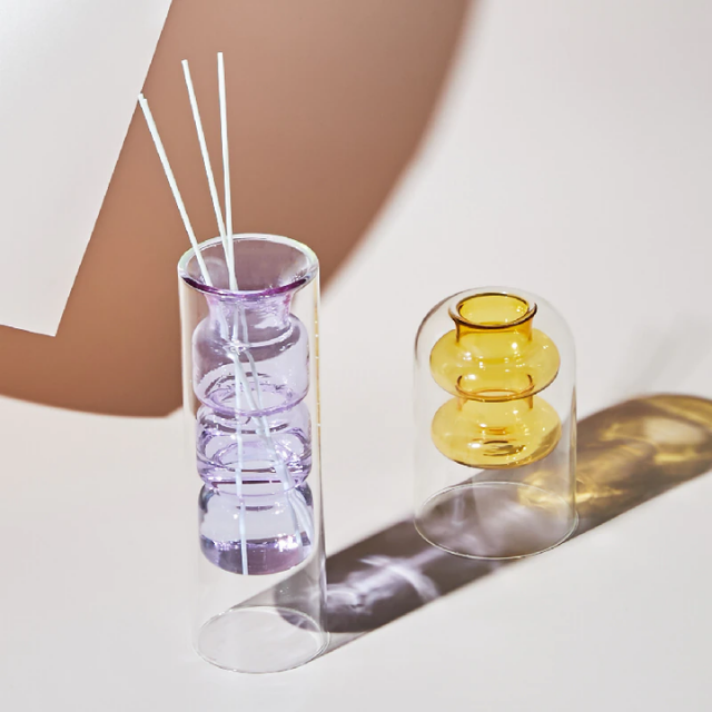 Lismali Home and Decor Double Layer Glass Vase