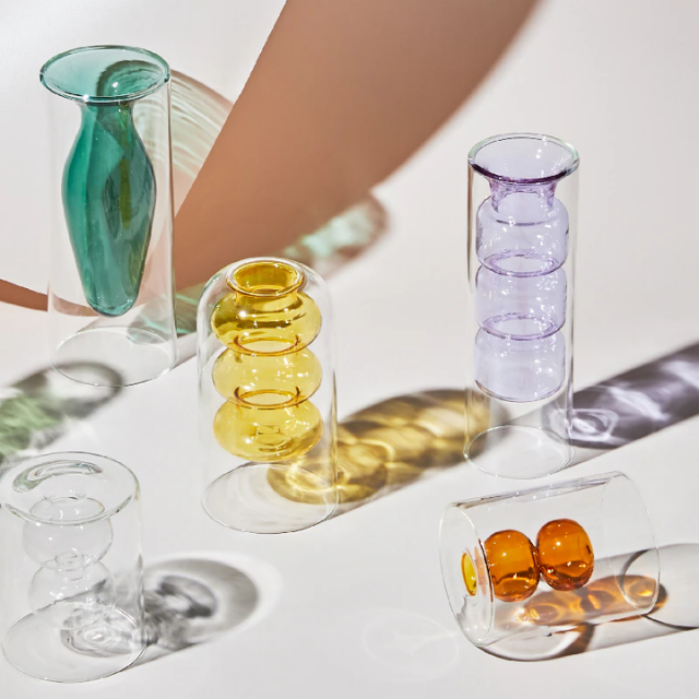 Lismali Home and Decor Double Layer Glass Vase