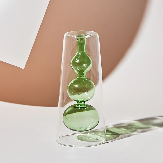 Lismali Home and Decor Double Layer Glass Vase