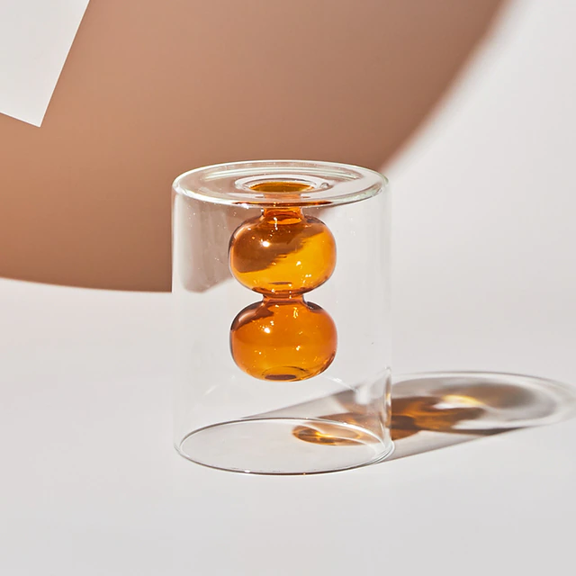 Lismali Home and Decor Double Layer Glass Vase