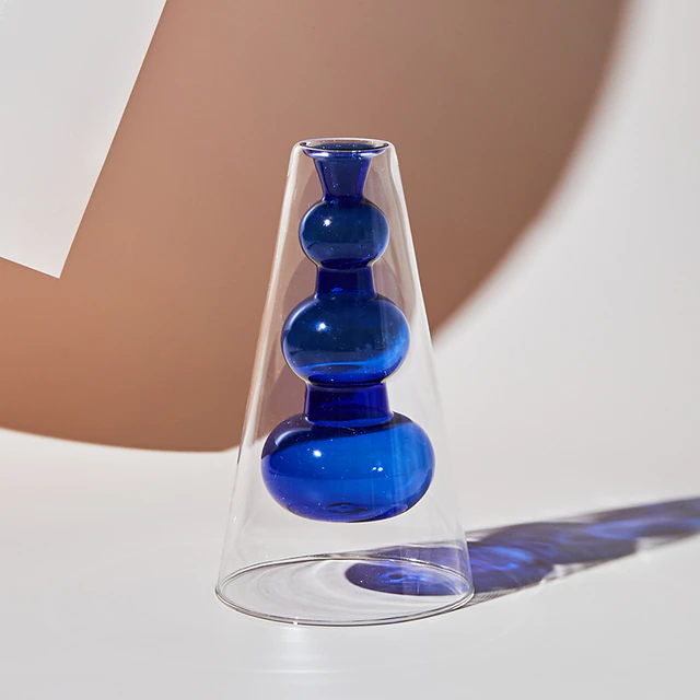 Lismali Home and Decor Double Layer Glass Vase