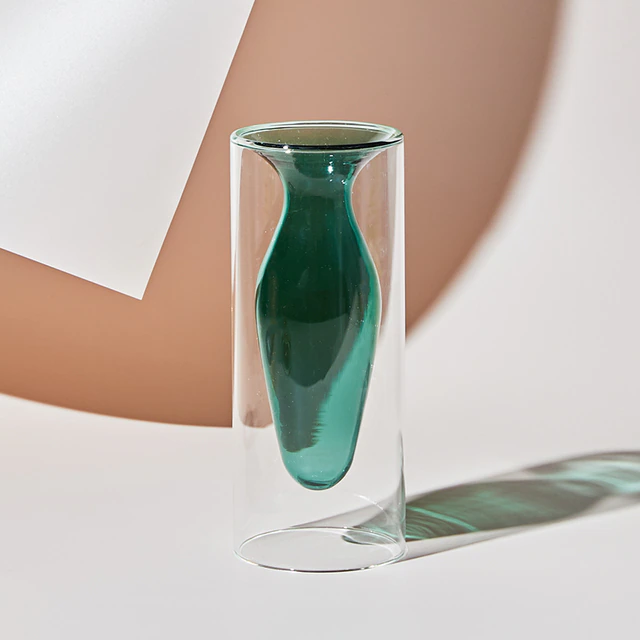 Lismali Home and Decor Double Layer Glass Vase