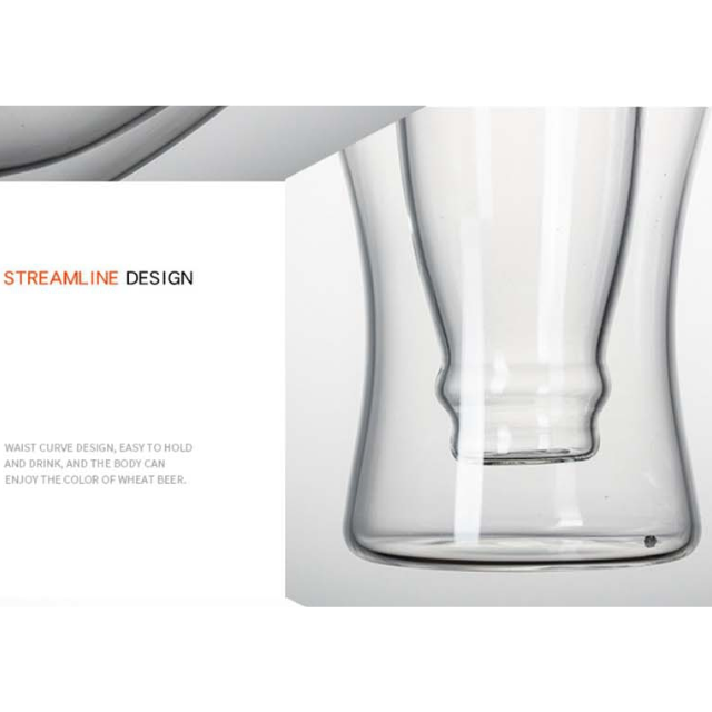 Lismali Home and Decor Double Wall Bottle-Shaped Glasses Transparent Glasses