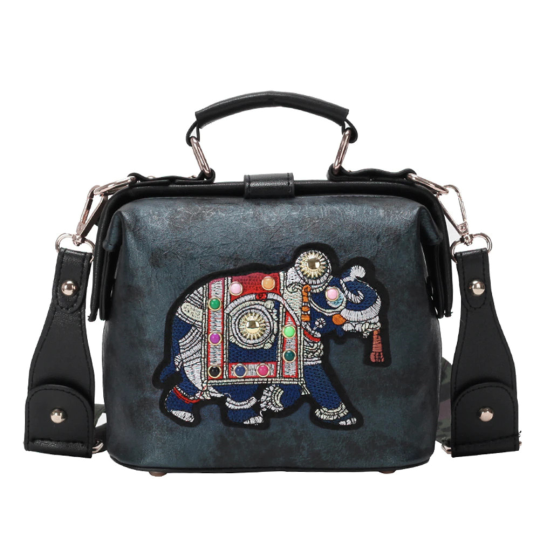 Lucky Elephant Leather Crossbody Bag