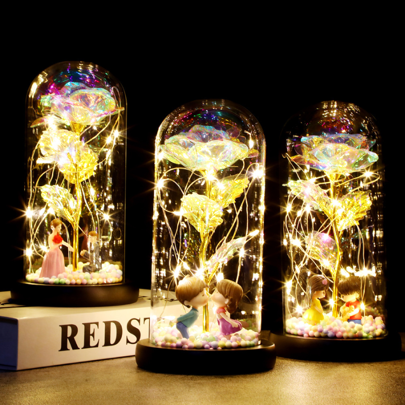 Lismali Home and Decor Eternal Galaxy Rose with LED Lights A Unique 2023 Mother's Day Gift