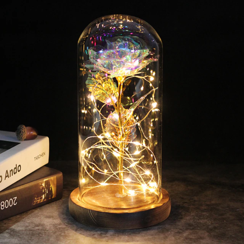 Lismali Home and Decor Eternal Galaxy Rose with LED Lights A Unique 2023 Mother's Day Gift