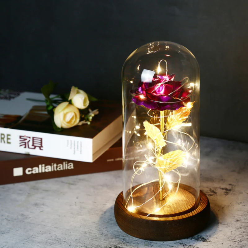 Lismali Home and Decor Eternal Galaxy Rose with LED Lights A Unique 2023 Mother's Day Gift