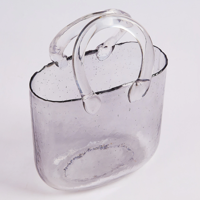 Lismali Home and Decor Handbag Glass Vase - Hydroponic Transparent Flowerpot Home Decoration