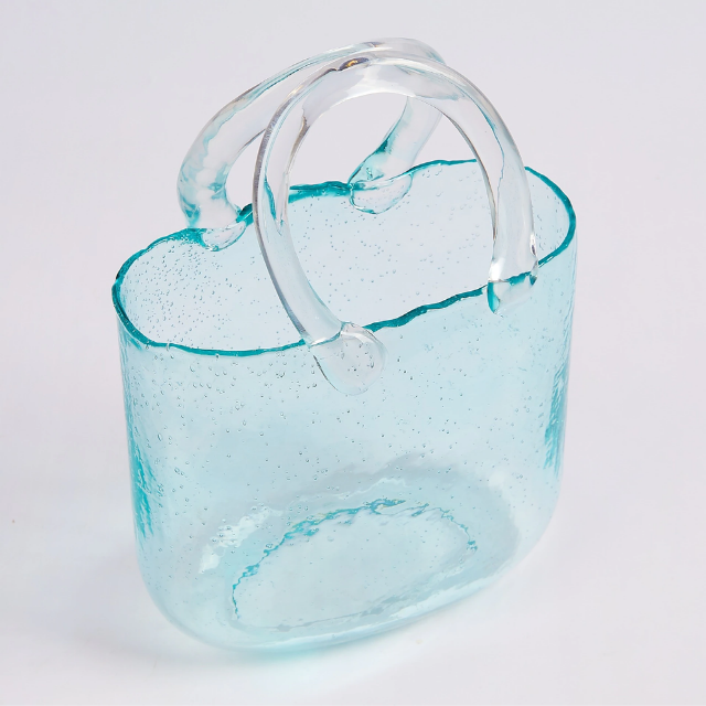 Lismali Home and Decor Handbag Glass Vase - Hydroponic Transparent Flowerpot Home Decoration