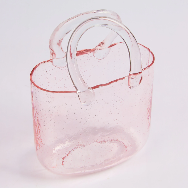 Lismali Home and Decor Handbag Glass Vase - Hydroponic Transparent Flowerpot Home Decoration