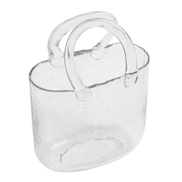 Lismali Home and Decor Handbag Glass Vase - Hydroponic Transparent Flowerpot Home Decoration