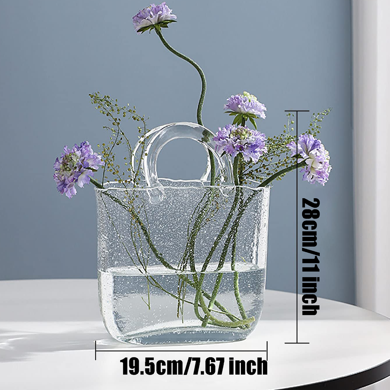 Lismali Home and Decor Handbag Glass Vase - Hydroponic Transparent Flowerpot Home Decoration